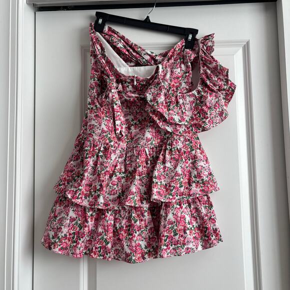 Hello Molly Ruffled Out Dress Mini Sz Small Floral - Picture 5 of 12